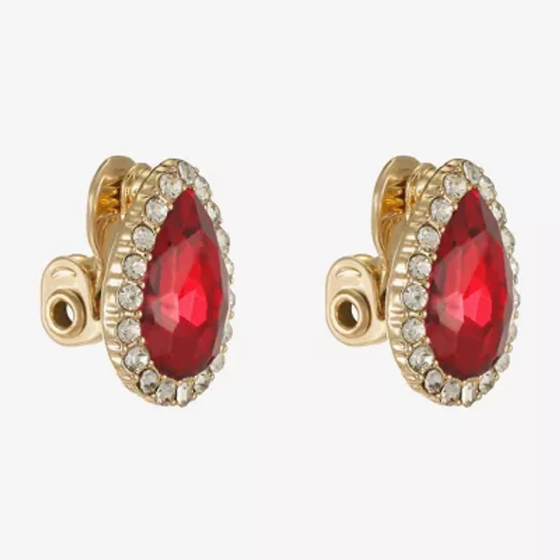 Monet Jewelry Gold Tone Halo Glass 19mm Stud Earrings