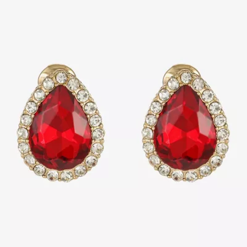 Monet Jewelry Gold Tone Halo Glass 19mm Stud Earrings