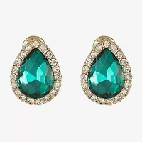 Monet Jewelry Gold Tone Halo Glass 19mm Stud Earrings