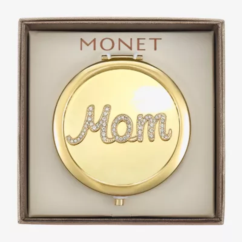 Monet Jewelry Mom Gold Tone Compact Mirror