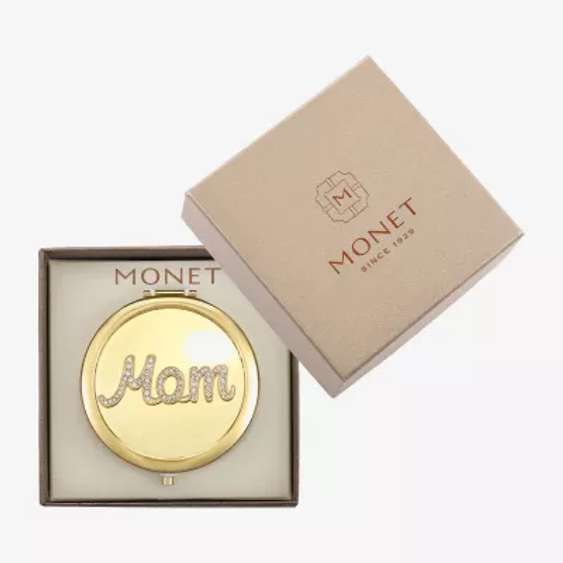 Monet Jewelry Mom Gold Tone Compact Mirror