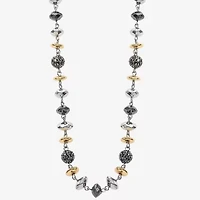 Liz Claiborne Tri Tone Beaded Womens 17 Inch Collar Necklace