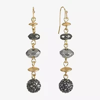 Liz Claiborne Tri Tone Beaded Womens Drop Earrings