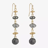 Liz Claiborne Tri Tone Beaded Womens Drop Earrings