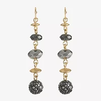 Liz Claiborne Tri Tone Beaded Womens Drop Earrings