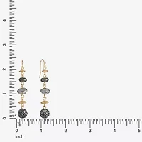 Liz Claiborne Tri Tone Beaded Womens Drop Earrings