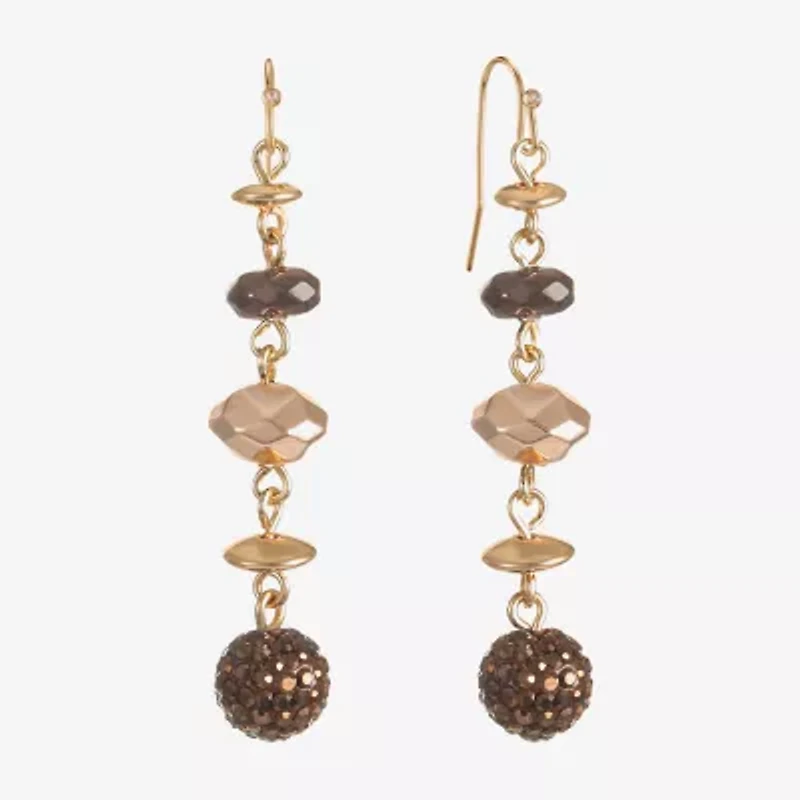 Liz Claiborne Tri Tone Beaded Womens Drop Earrings