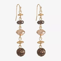 Liz Claiborne Tri Tone Beaded Womens Drop Earrings