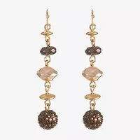 Liz Claiborne Tri Tone Beaded Womens Drop Earrings