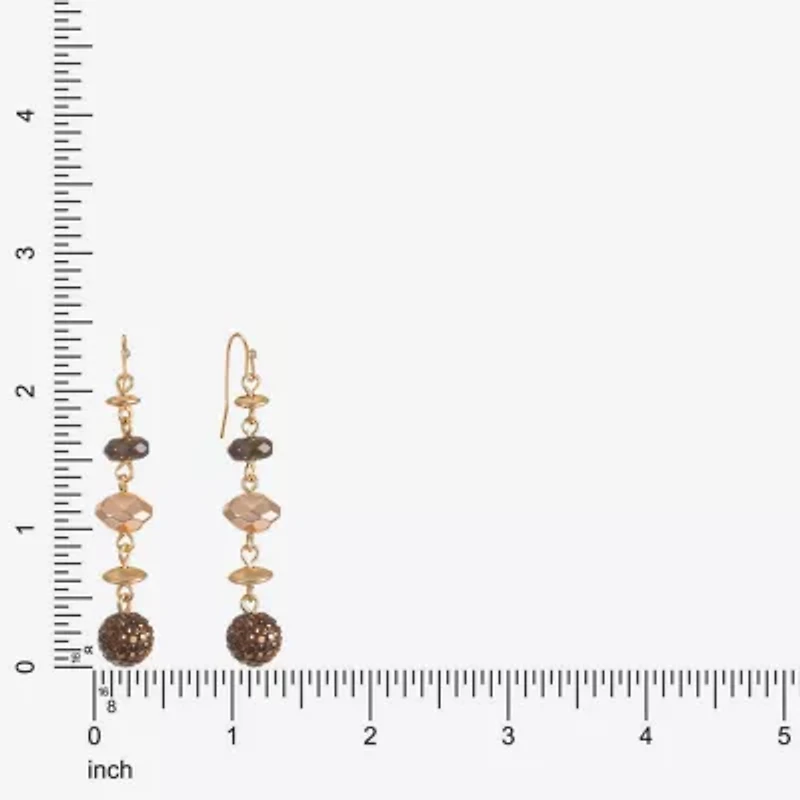 Liz Claiborne Tri Tone Beaded Womens Drop Earrings