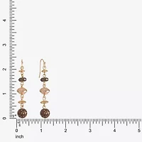 Liz Claiborne Tri Tone Beaded Womens Drop Earrings