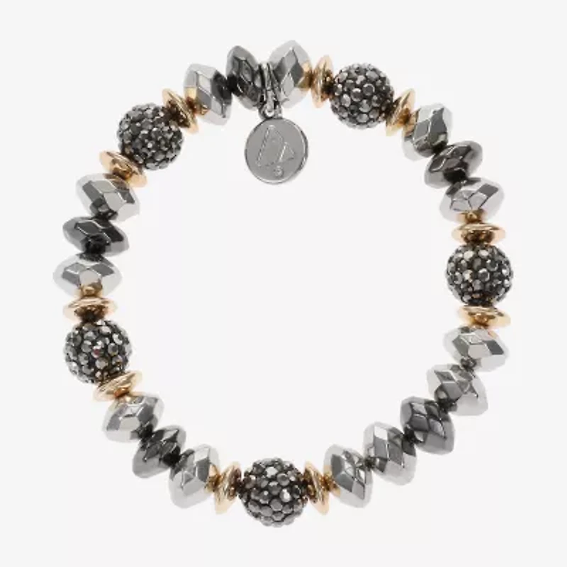 Liz Claiborne Tri Tone Beaded Womens Stretch Bracelet