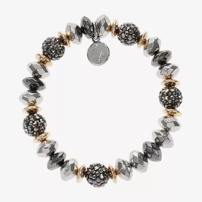 Liz Claiborne Tri Tone Beaded Womens Stretch Bracelet