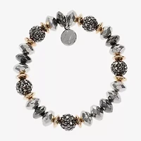 Liz Claiborne Tri Tone Beaded Womens Stretch Bracelet