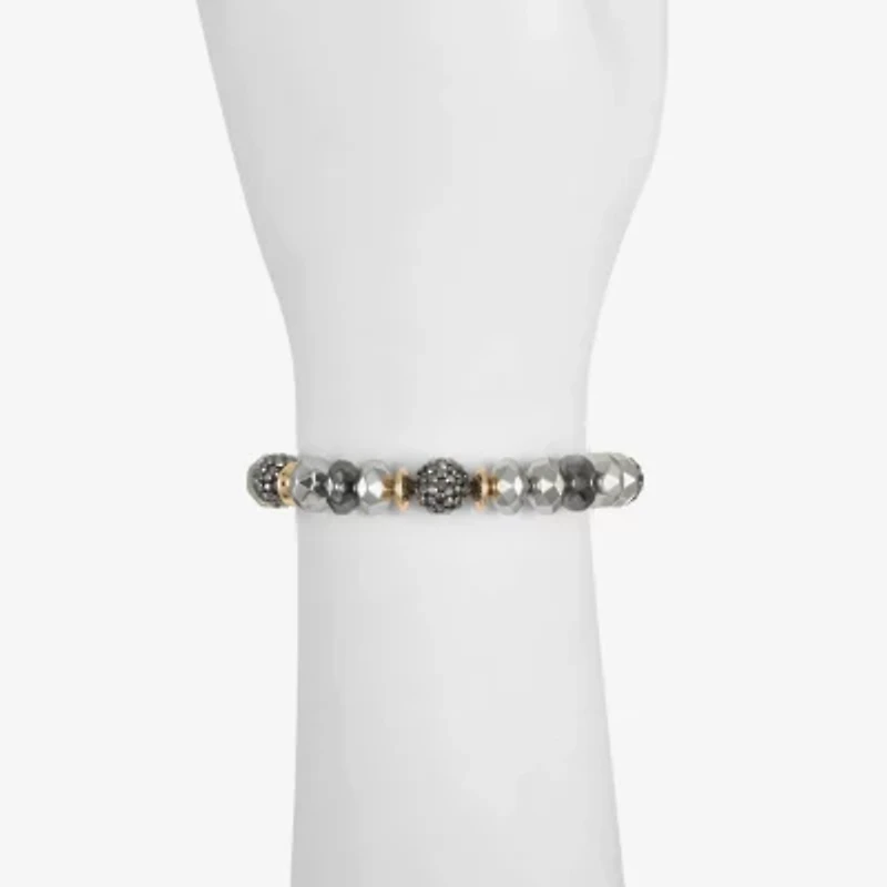 Liz Claiborne Tri Tone Beaded Womens Stretch Bracelet