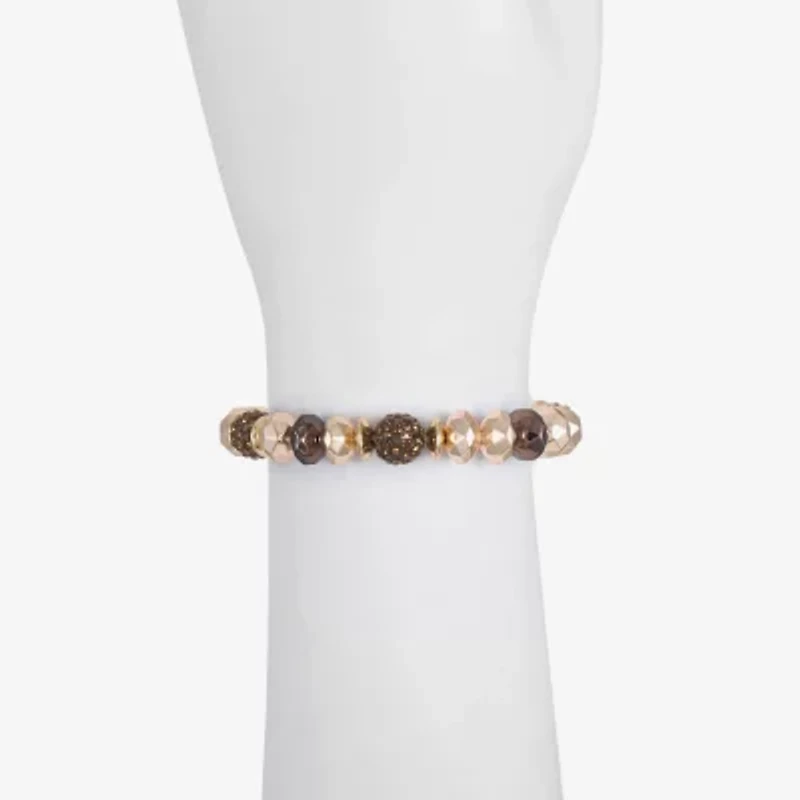 Liz Claiborne Tri Tone Beaded Womens Stretch Bracelet