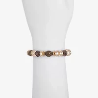 Liz Claiborne Tri Tone Beaded Womens Stretch Bracelet