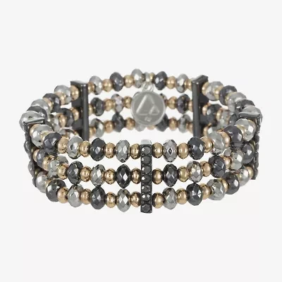 Liz Claiborne Tri Tone Beaded Womens Stretch Bracelet