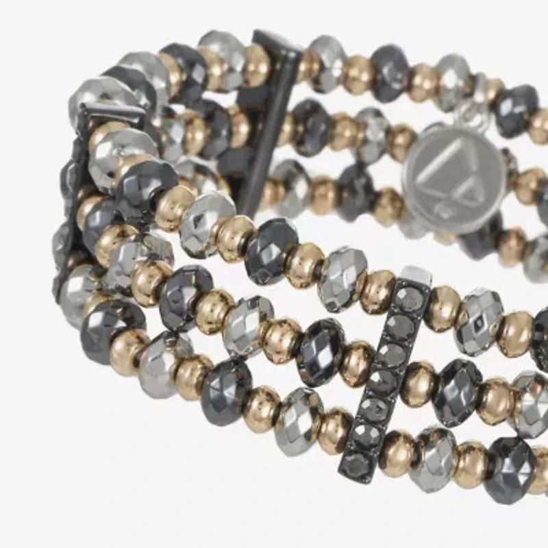 Liz Claiborne Tri Tone Beaded Womens Stretch Bracelet