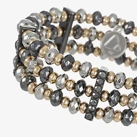 Liz Claiborne Tri Tone Beaded Womens Stretch Bracelet