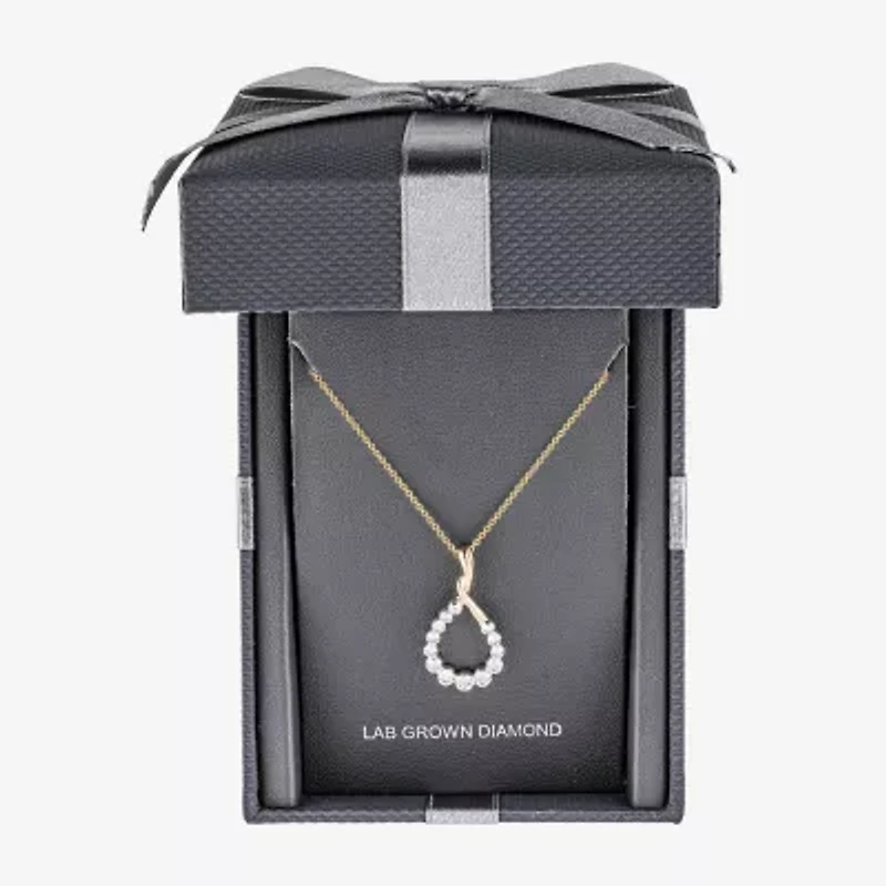 Floating Diamonds (F, Vs2) Womens 1 CT. T.W. Lab Grown White Diamond 14K Gold 18 Inch Pendant Necklace