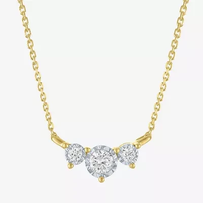 (G-H, Si2-I1) Womens 1/4 CT. T.W. Lab Grown White Diamond 14K Gold Over Silver 16 Inch Pendant Necklace