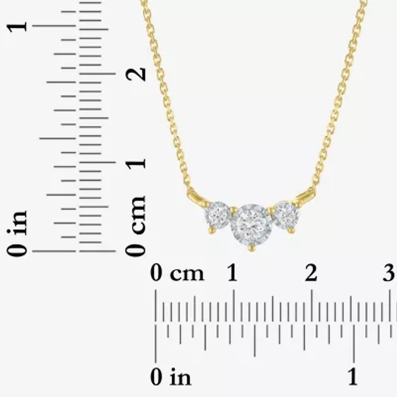 (G-H, Si2-I1) Womens 1/4 CT. T.W. Lab Grown White Diamond 14K Gold Over Silver 16 Inch Pendant Necklace