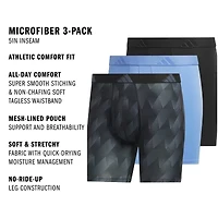 adidas Performance Microfiber Mens 3 Pack Boxer Briefs 5158584