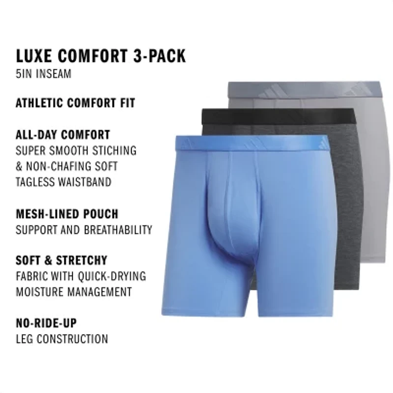 adidas Luxe Comfort Mens 3 Pack Boxer Briefs 5159307