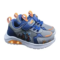 Hot Wheels Monster Trucks Toddler Boys' Light-Up Sneakers - 5-Alarm Black, White & Red, 9 Boys