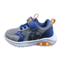 Hot Wheels Monster Trucks Toddler Boys' Light-Up Sneakers - 5-Alarm Black, White & Red, 9 Boys