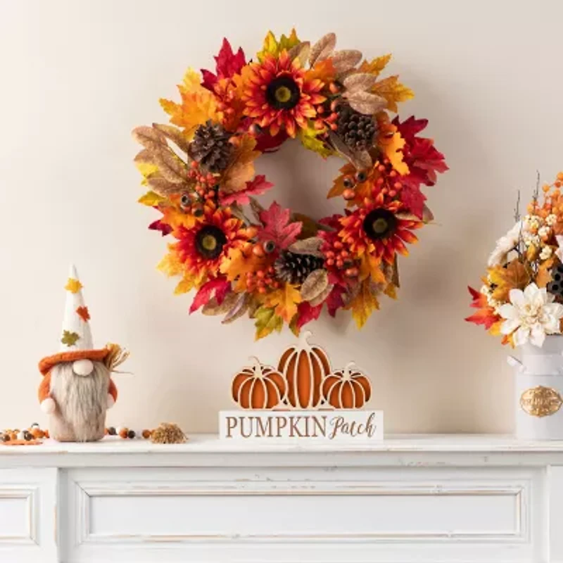 Glitzhome 24 Wreath Hanger Thanksgiving Tabletop Decor