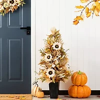 Glitzhome 36 Porch Tree Thanksgiving Tabletop Decor