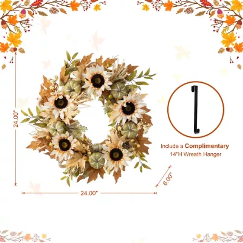 Glitzhome 24 Wreath Hanger Thanksgiving Tabletop Decor