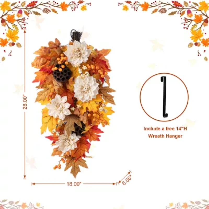 Glitzhome 28 Wreath Hanger Thanksgiving Tabletop Decor