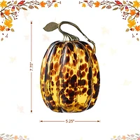 Glitzhome 7.75 Glass Pumpkin Thanksgiving Tabletop Decor
