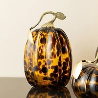 Glitzhome 7.75 Glass Pumpkin Thanksgiving Tabletop Decor
