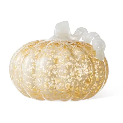 Glitzhome 8.5 Glass Pumpkin Thanksgiving Tabletop Decor