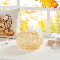 Glitzhome 8.5 Glass Pumpkin Thanksgiving Tabletop Decor