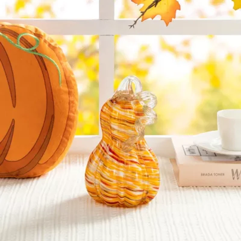 Glitzhome 8.5 Glass Gourd Thanksgiving Tabletop Decor