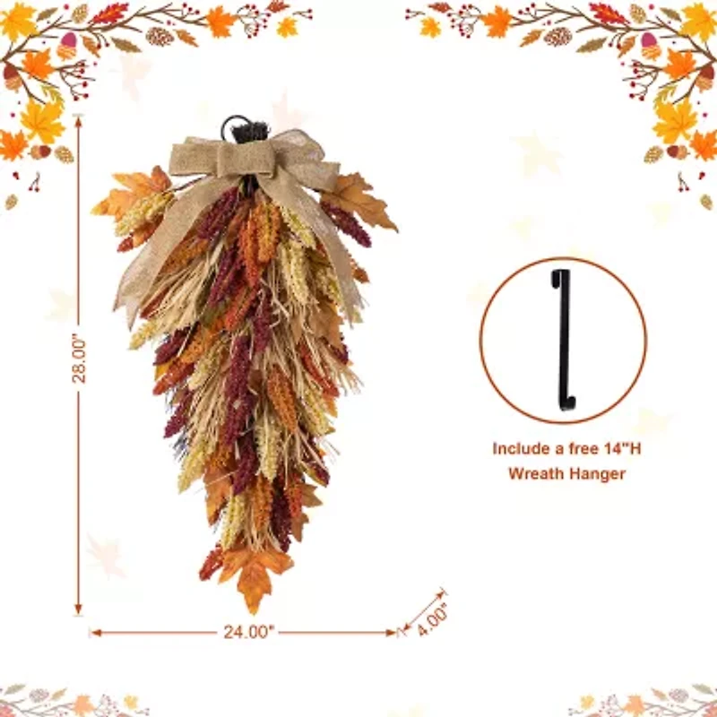 Glitzhome 28 Wreath Hanger Thanksgiving Tabletop Decor