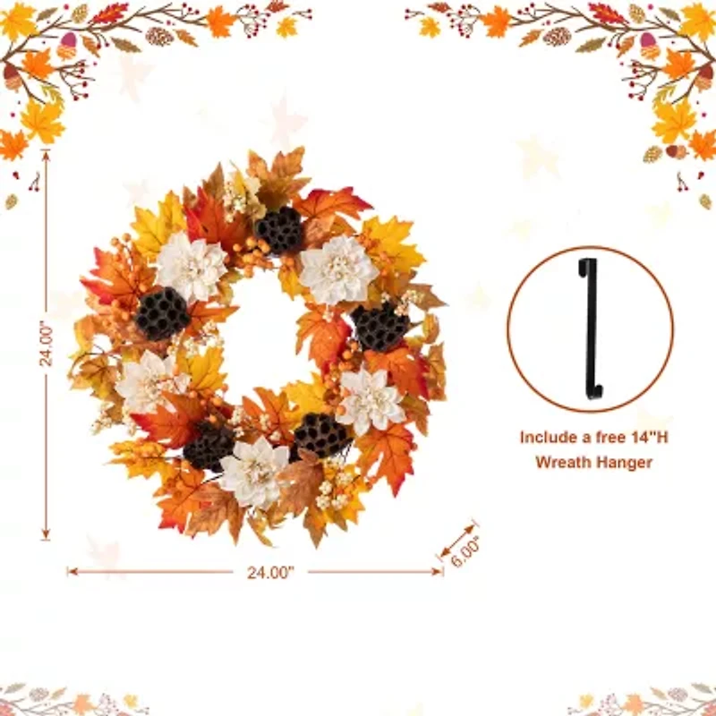 Glitzhome 24 Wreath Hanger Thanksgiving Tabletop Decor