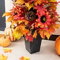Glitzhome 36"H Fall Sunflower, Pinecone And Berry Porch Tree Thanksgiving Tabletop Decor