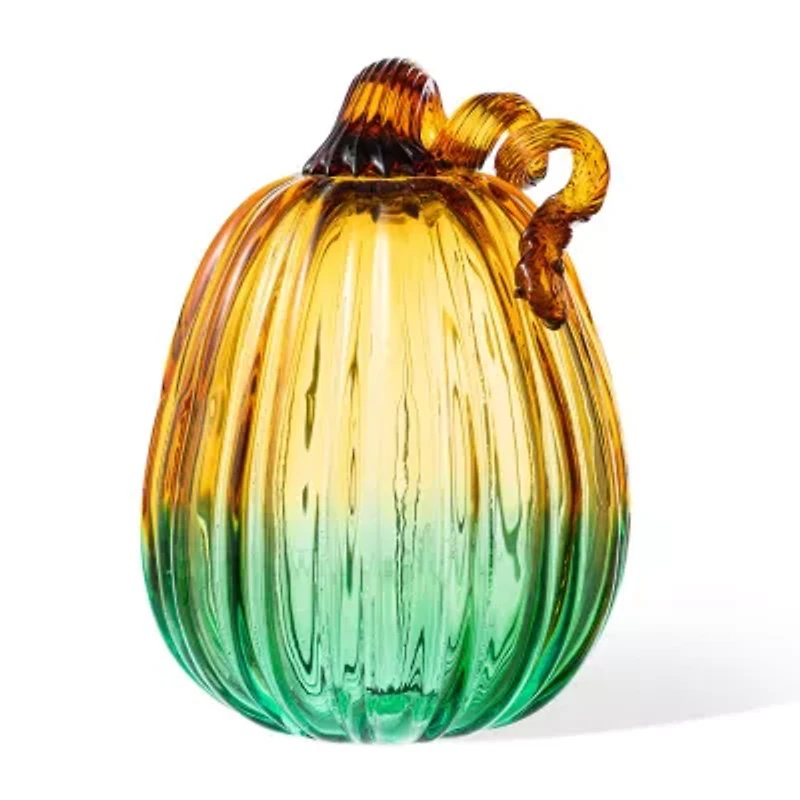 Glitzhome 7 Glass Pumpkin Thanksgiving Tabletop Decor