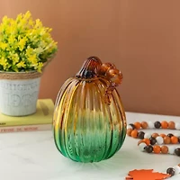 Glitzhome 7 Glass Pumpkin Thanksgiving Tabletop Decor