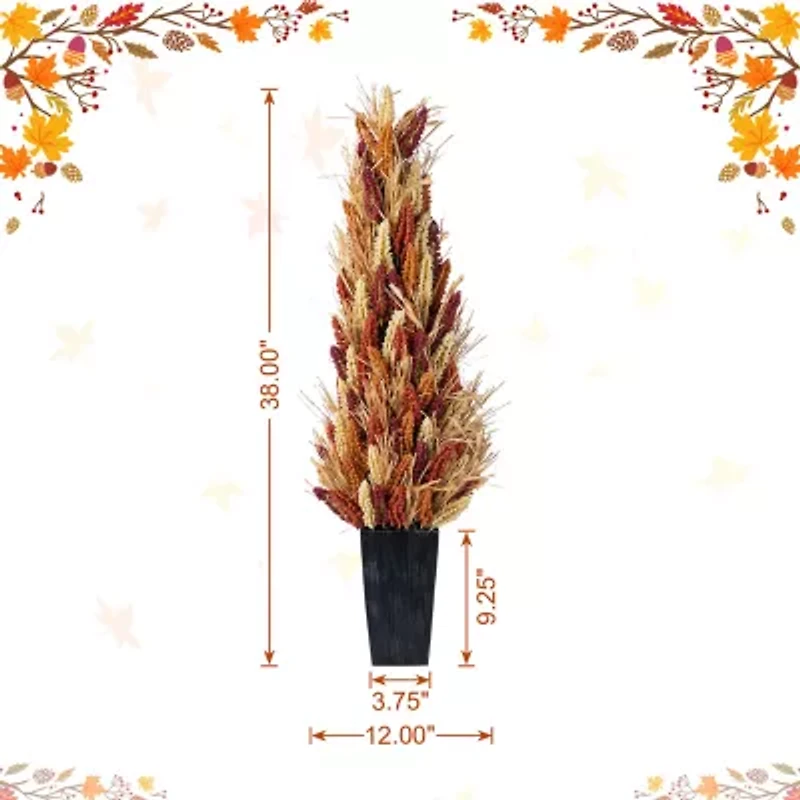 Glitzhome 38 Porch Tree Thanksgiving Tabletop Decor