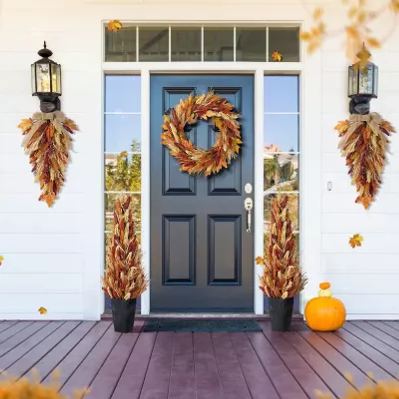 Glitzhome 38 Porch Tree Thanksgiving Tabletop Decor