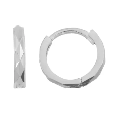 Womens Sterling Silver 11.6mm Hoop Earrings