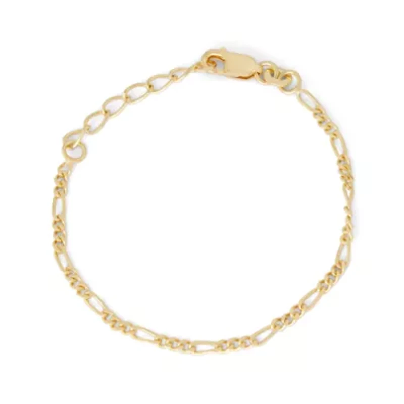 Girls 14K Gold Over Silver Solid 6 Inch Link Bracelet