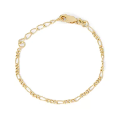 Girls 14K Gold Over Silver Solid 6 Inch Link Bracelet
